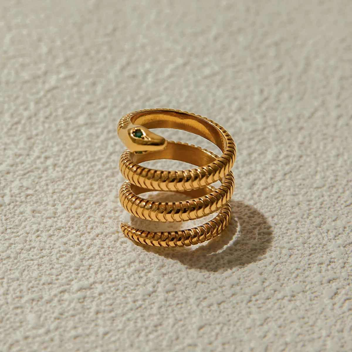 ANILLO SERPIENTE CON CIRCONITA VERDE