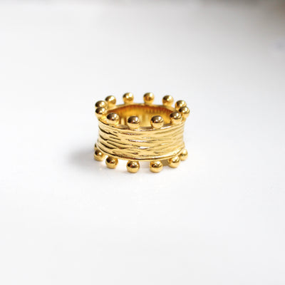 ANILLO DORADO CON BOLITAS