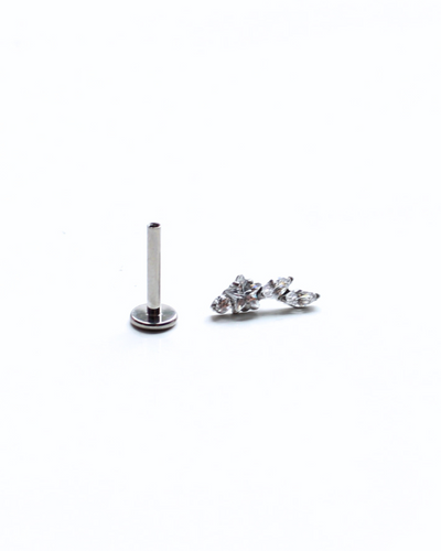 LABRET EN TITANIO CON PETALOS Y ESTRELLA