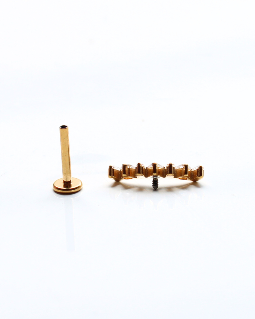 LABRET EN TITANIO EN FORMA DE CORONA