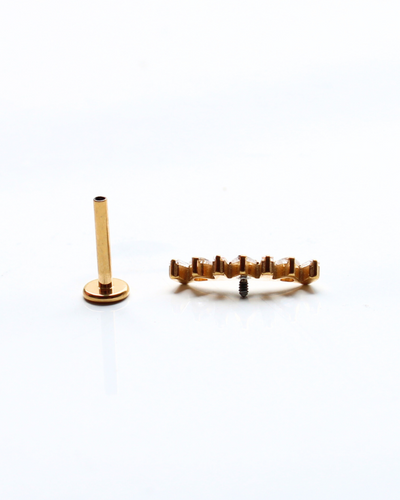 LABRET EN TITANIO EN FORMA DE CORONA
