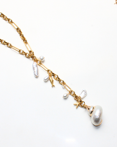 COLLAR DE ESLABONES CON CHARMS DE MAR