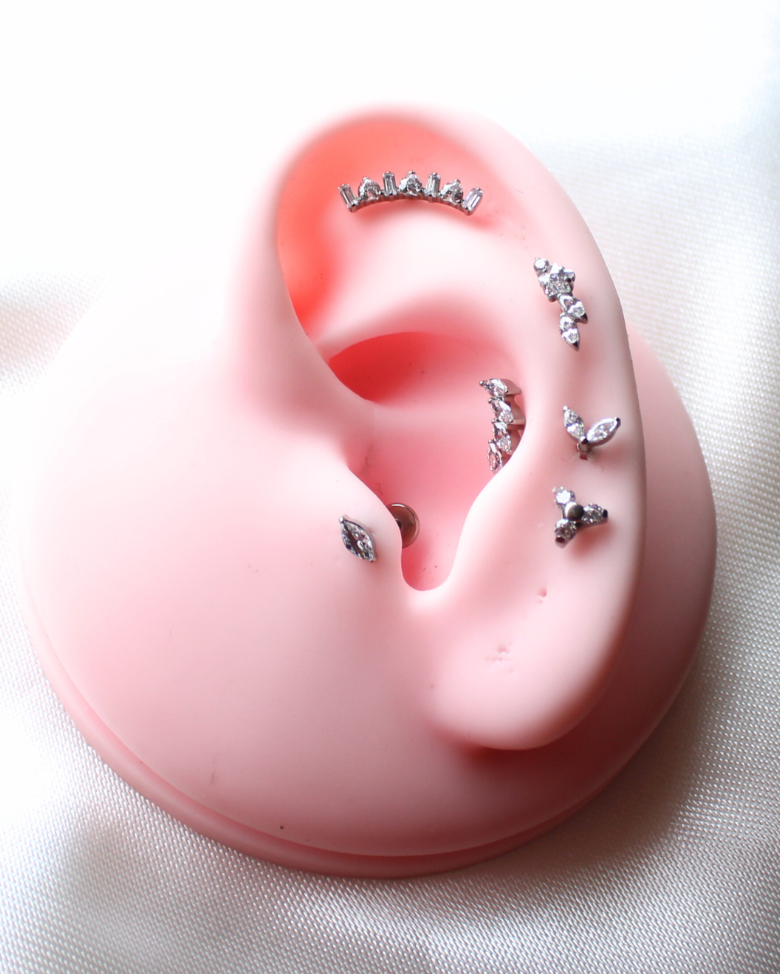 LABRET EN TITANIO EN FORMA DE CORONA