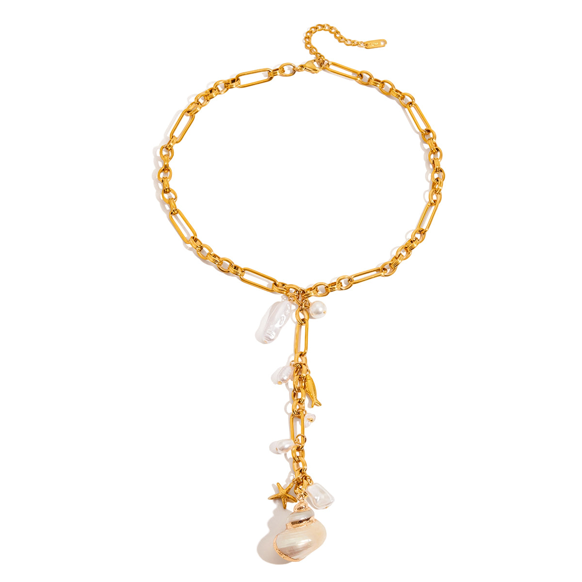 COLLAR DE ESLABONES CON CHARMS DE MAR