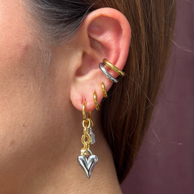 EAR CUFF DOBLE PLATA Y DORADO (UNIDAD)