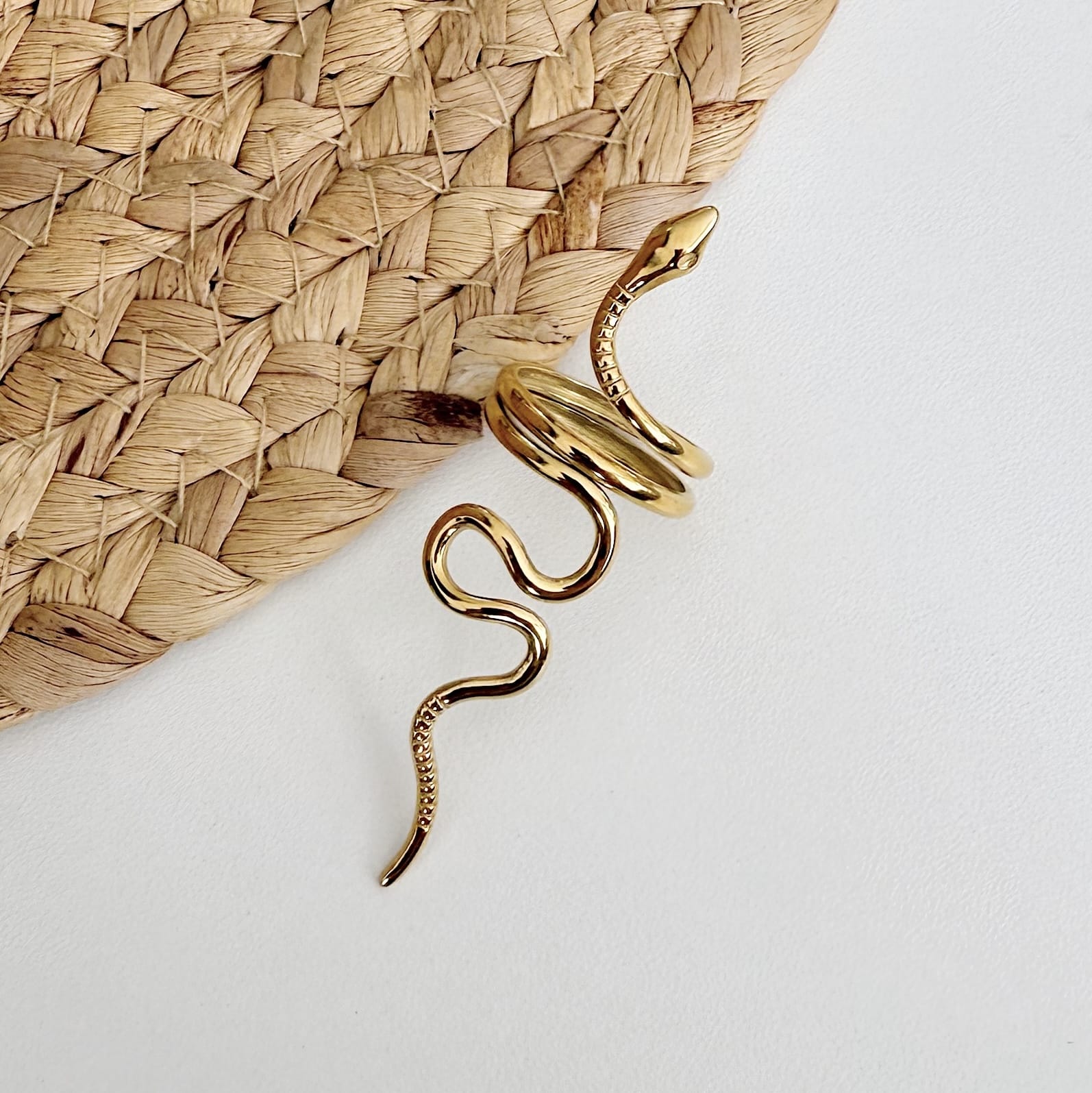 ANILLO DE EN FORMA DE SERPIENTE ALARGADA
