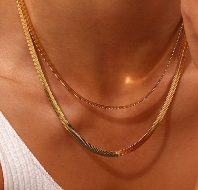 CADENA TEJIDO SNAKE DORADO O PLATEADO